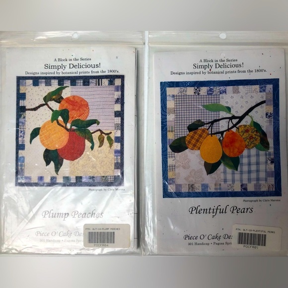 New Simply Delicious Quilt Block Patterns Plentiful Pears & Plump Peaches - Picture 2 of 11